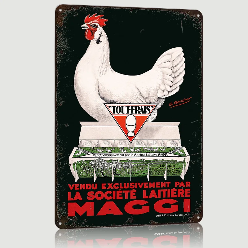 Retro Gaming France - Poster Vintage Telur Prancis 1900, Papan