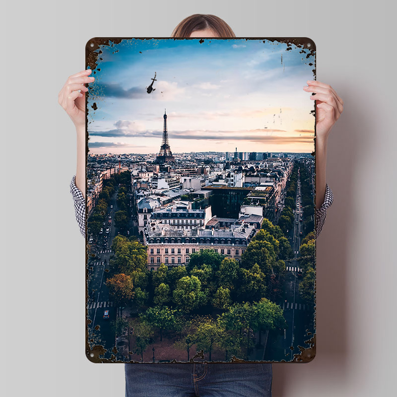Retro Gaming Paris - Poster Paris Kustom, Papan Logam Vintage,
