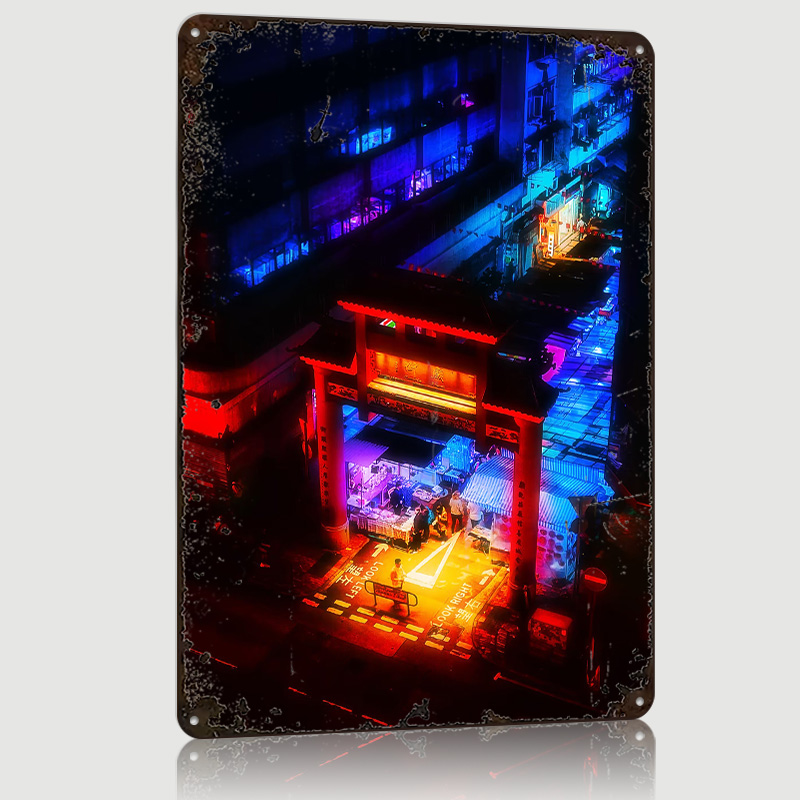 Retro Gaming Market - Poster Pasar Biru Hong Kong, Papan