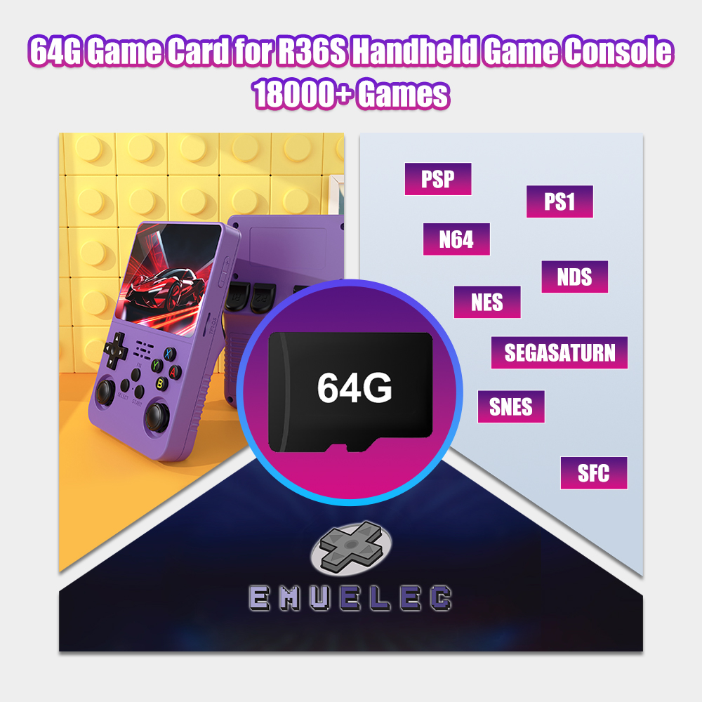 Retro Gaming Console Handheld - Kartu TF Game 64G untuk Konsol