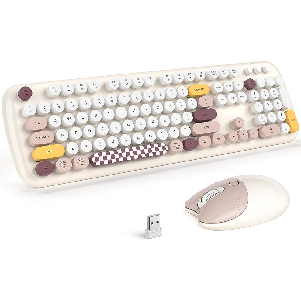 Retro Gaming Kc - MOFII Keyboard dan Mouse nirkabel, Keyboard