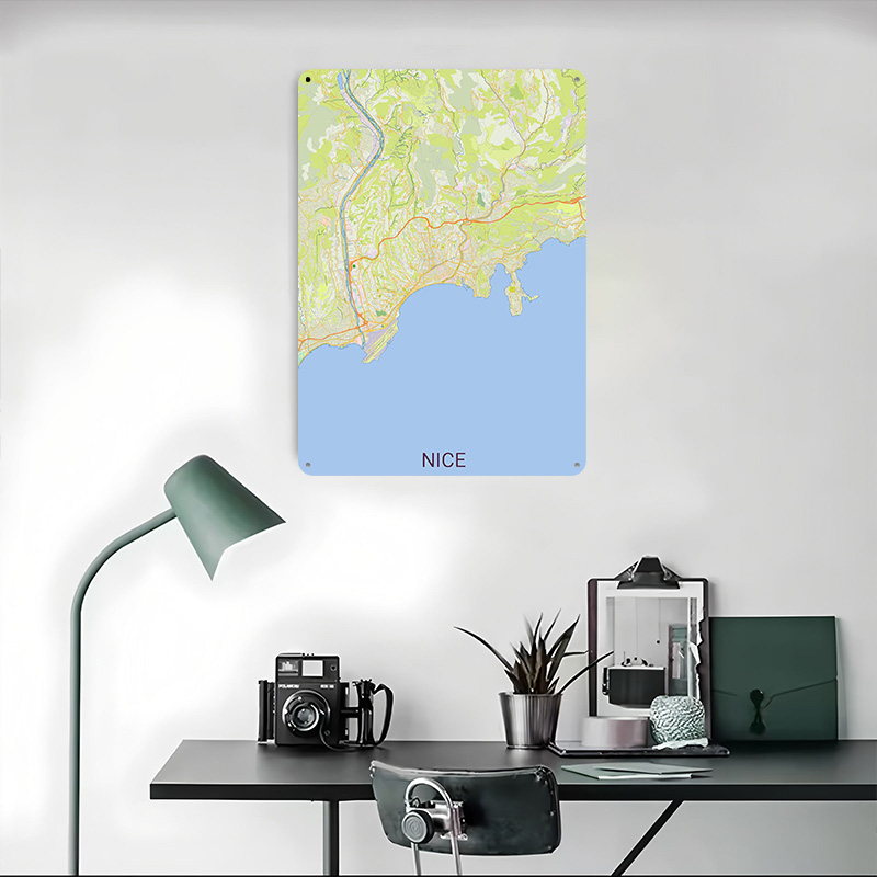 Peta Nice Prancis Poster Cetak - Retro Gaming France ulasan dan harga