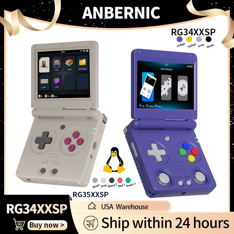 Anbernic RG34XXSP RG35XXSP Kon - Retro Gaming Console Handheld ulasan dan harga