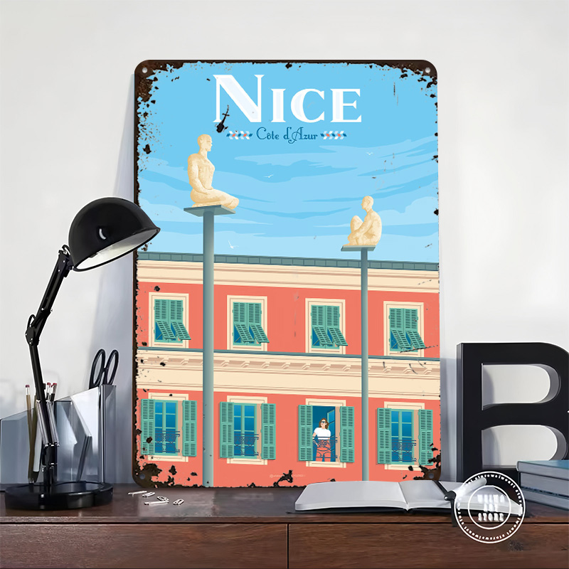 Poster Logam Riviera Prancis y - Retro Gaming France ulasan dan harga