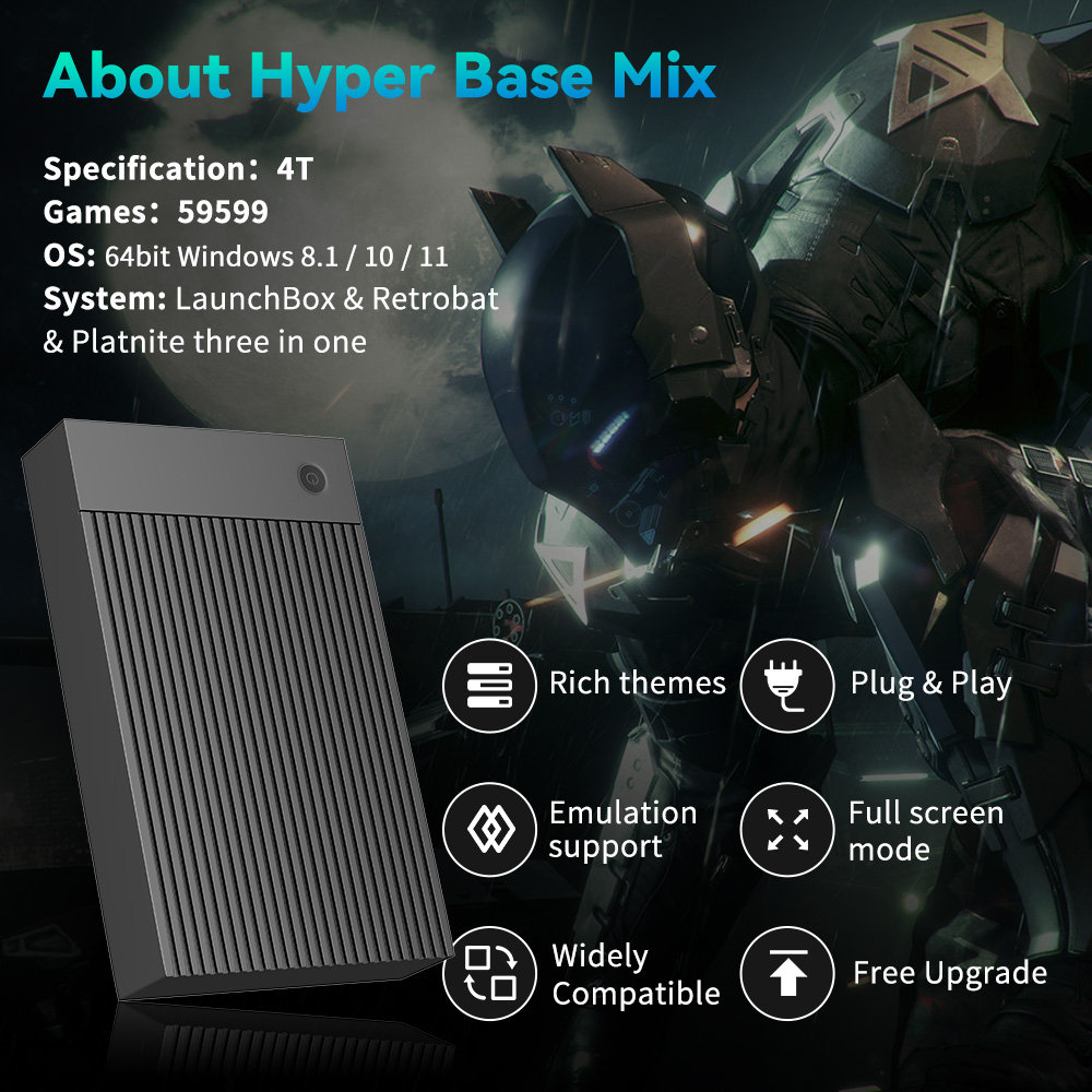 Hyper Base Mix 4TB Konsol Game - Retro Gaming Hdd ulasan dan harga