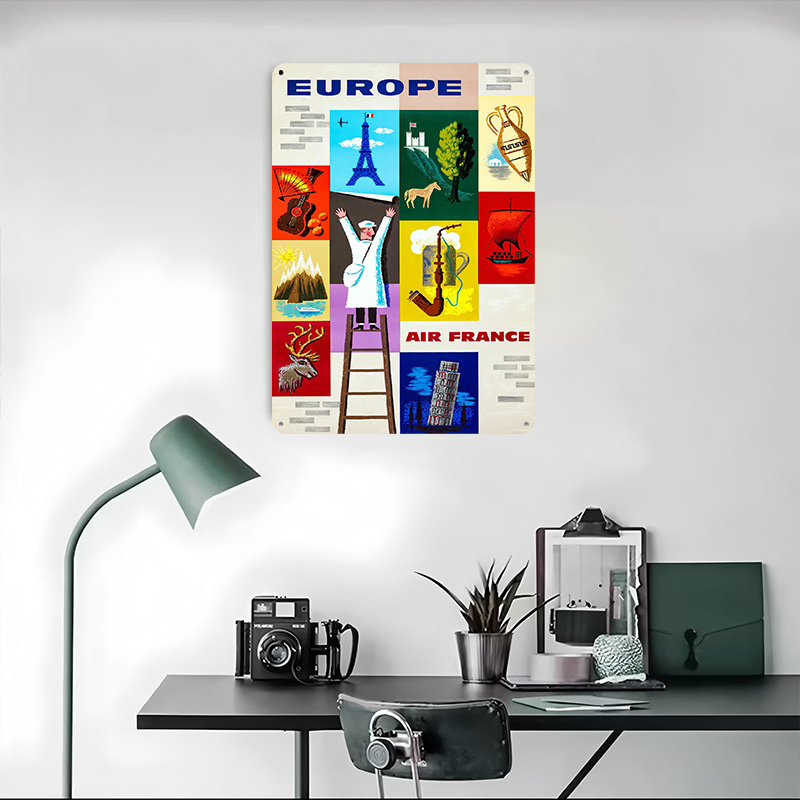 Poster Logam Perjalanan Eropa  - Retro Gaming France ulasan dan harga