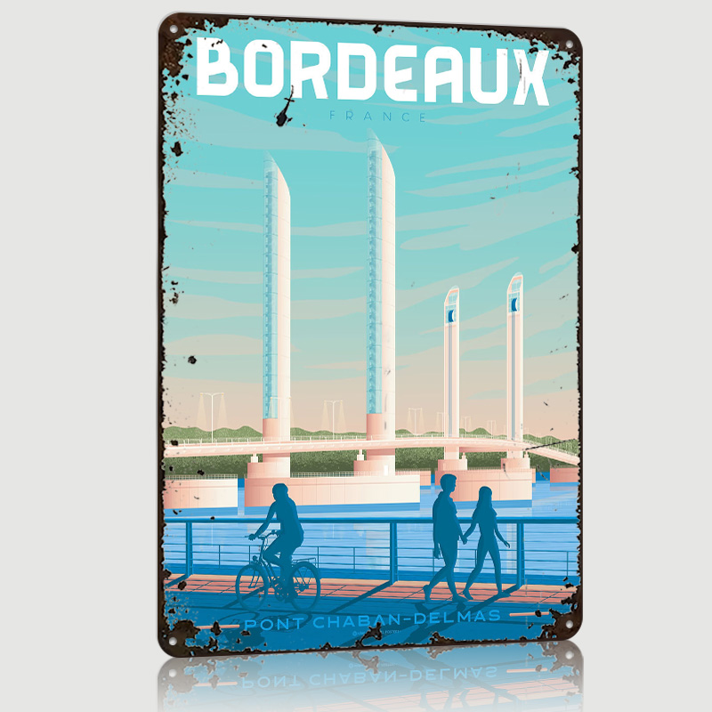 Poster Logam Bordeaux Prancis  - Retro Gaming France ulasan dan harga