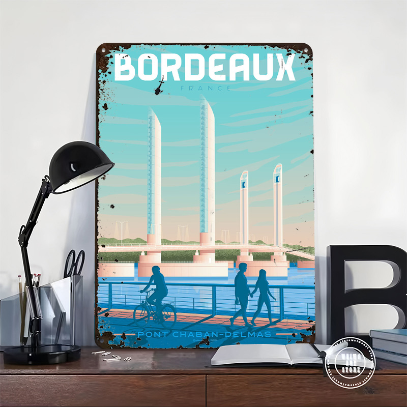Poster Logam Bordeaux Prancis  - Retro Gaming France ulasan dan harga
