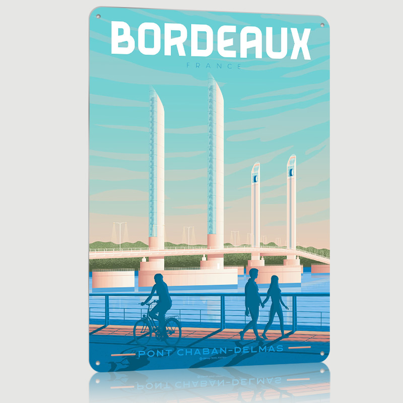 Poster Logam Bordeaux Prancis  - Retro Gaming France ulasan dan harga