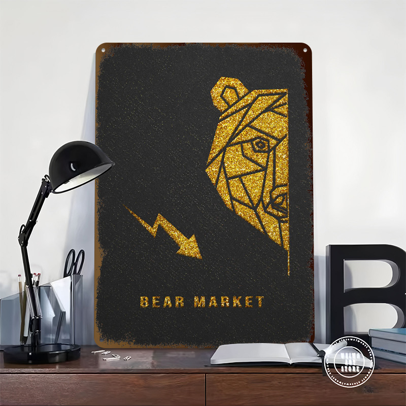 Poster Logam Gold Bear Market, - Retro Gaming Market ulasan dan harga